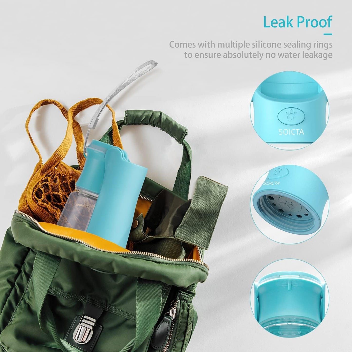 compact dog hydration bottle with integrated drinking trough for easy sipping