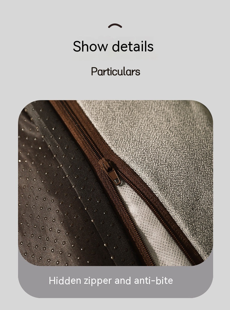 the hidden zipper to the, Pawvia Sleep Max dog bed featuring a thick soft edge and a removable washable bottom pad, made from velvety soft 100% terylene cotton, ideal for large dogs