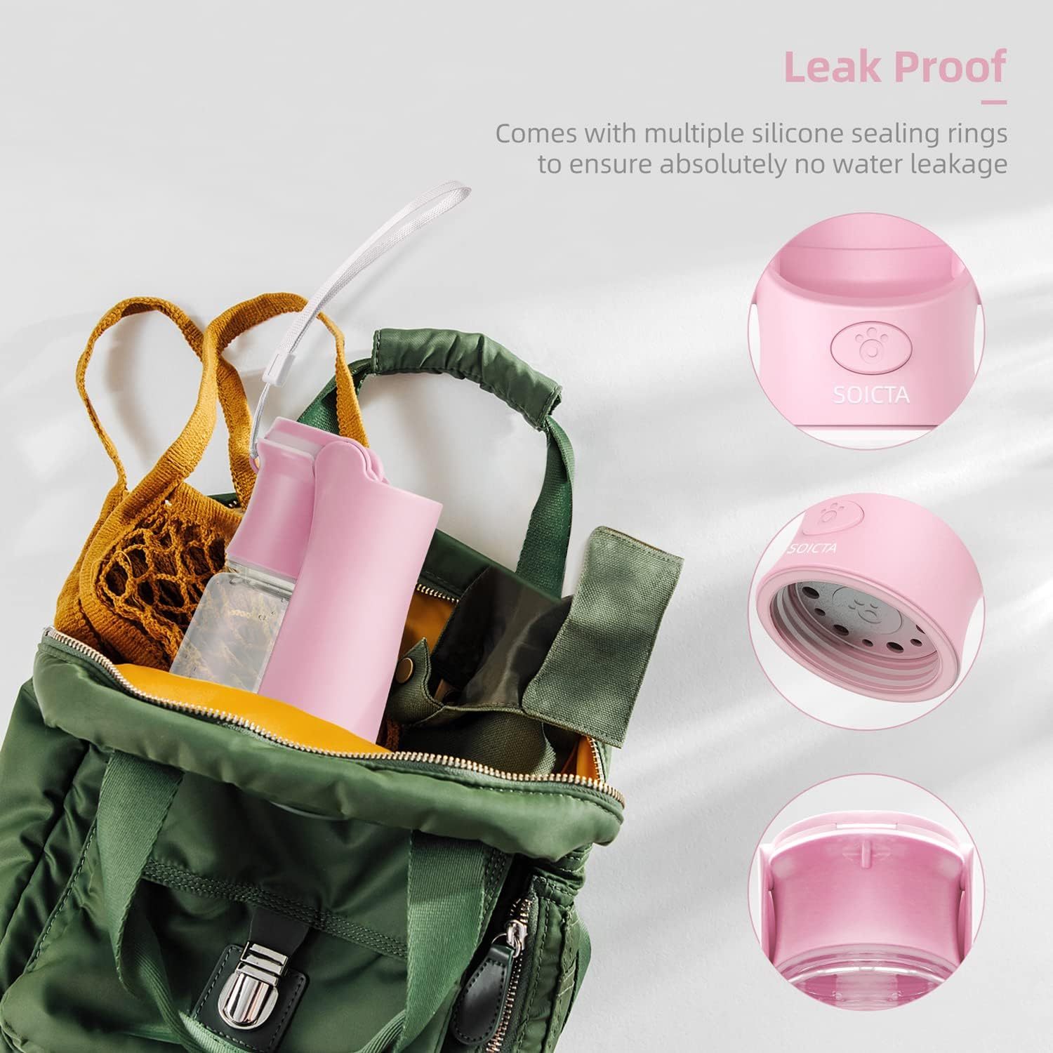 compact dog hydration bottle with integrated drinking trough for easy sipping